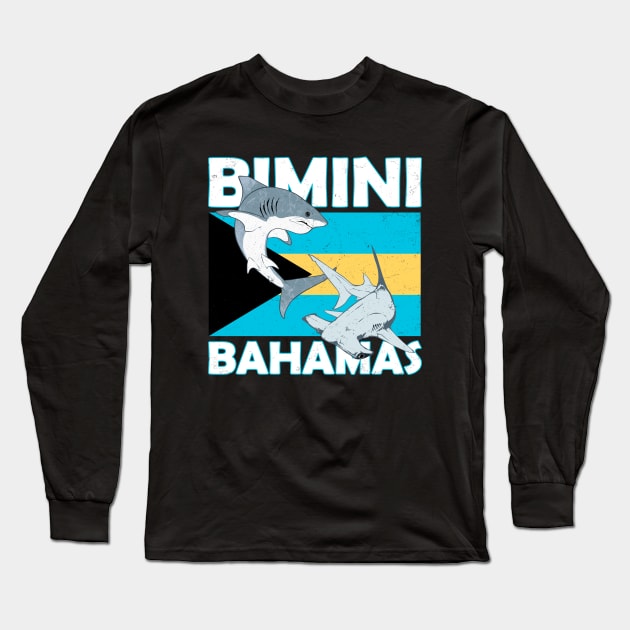 Biminin Bahamas Shark Sanctuary Long Sleeve T-Shirt by NicGrayTees
